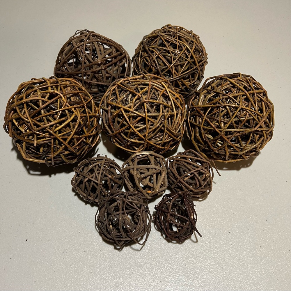 Set of 10 Decorative Orbs Balls for Centerpiece Bowl Filler Assorted Sizes Brown